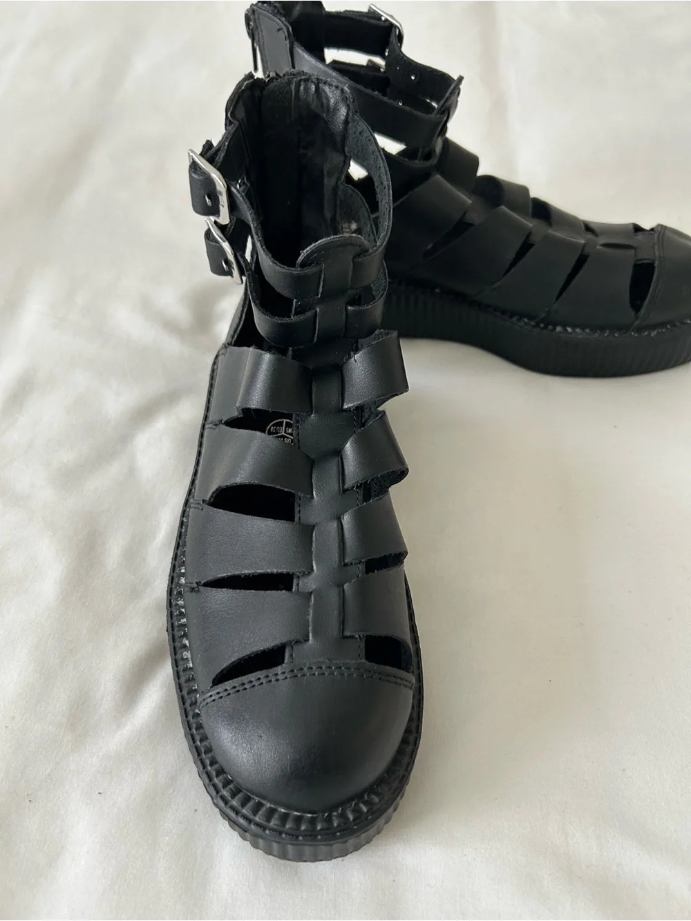 T.U.K Black Strappy Platform Gladiator Sandals